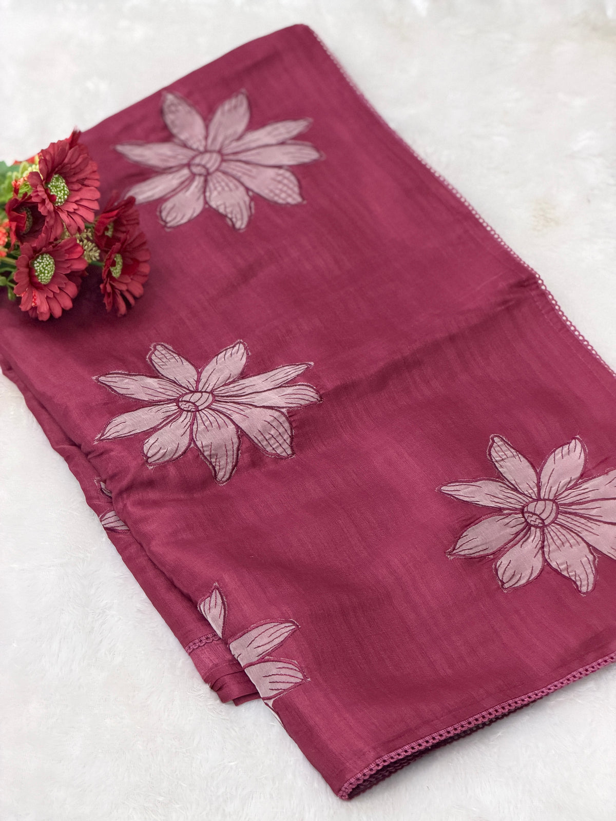 Cotton silk floral saree