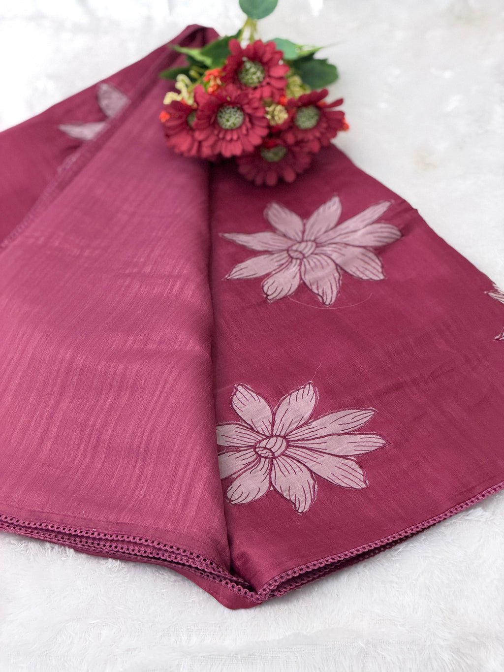 Cotton silk floral saree
