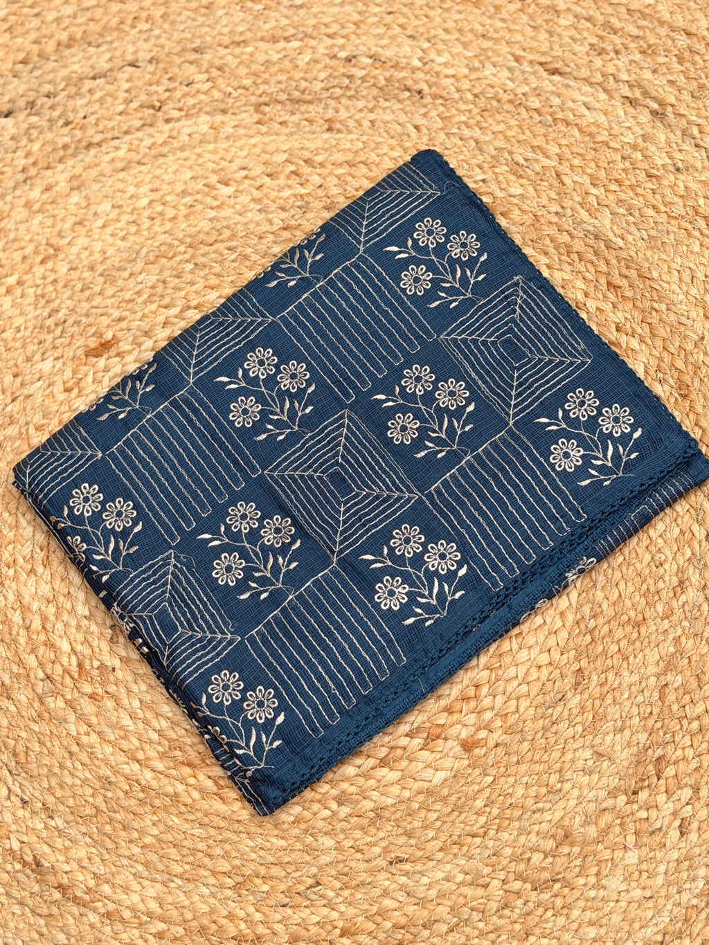Net Cota Saree with full Embroidery