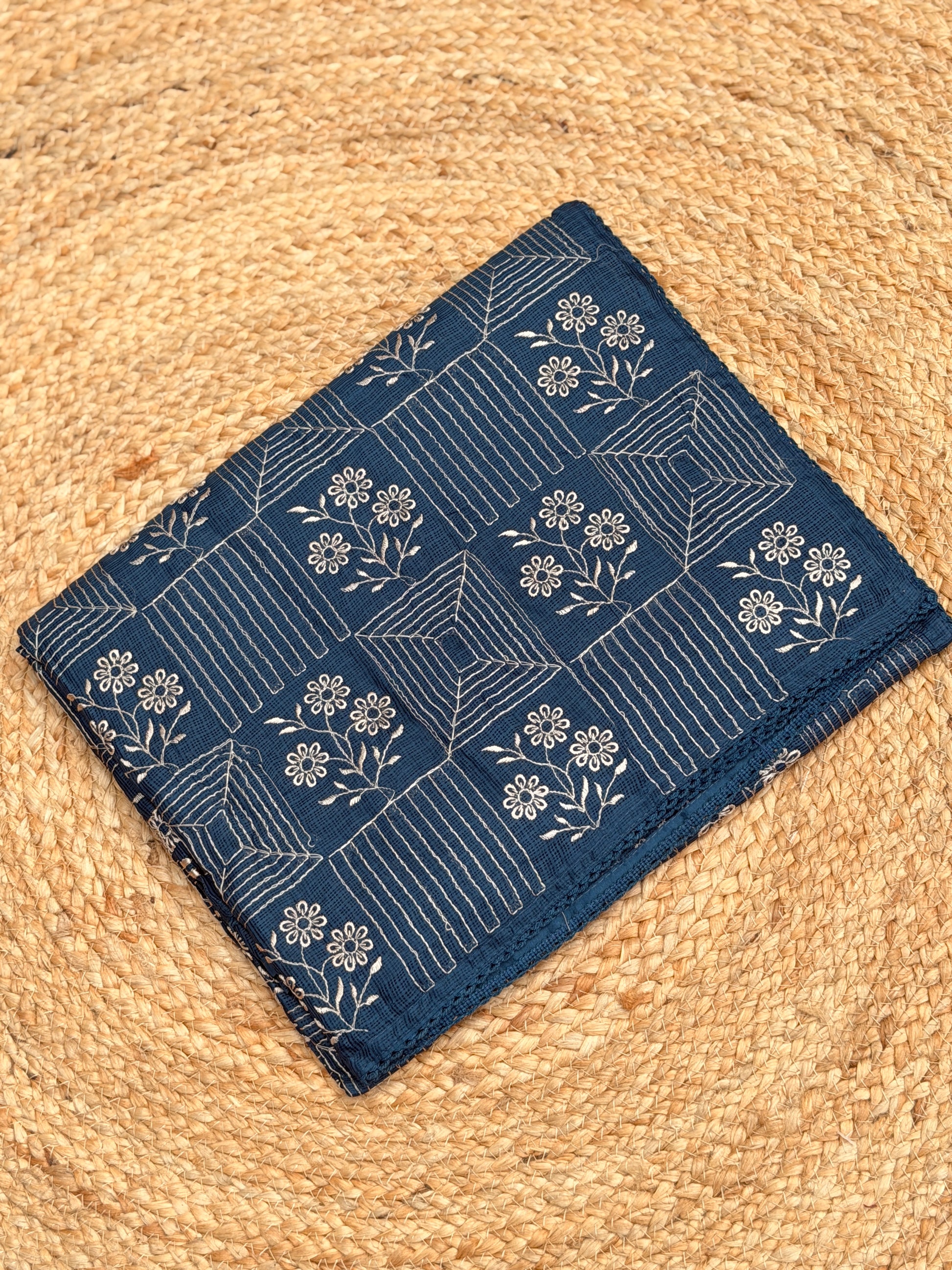 Net Cota Saree with full Embroidery