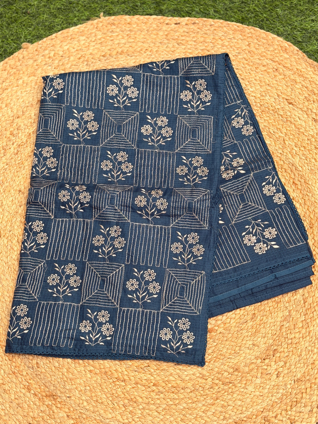 Net Cota Saree with full Embroidery
