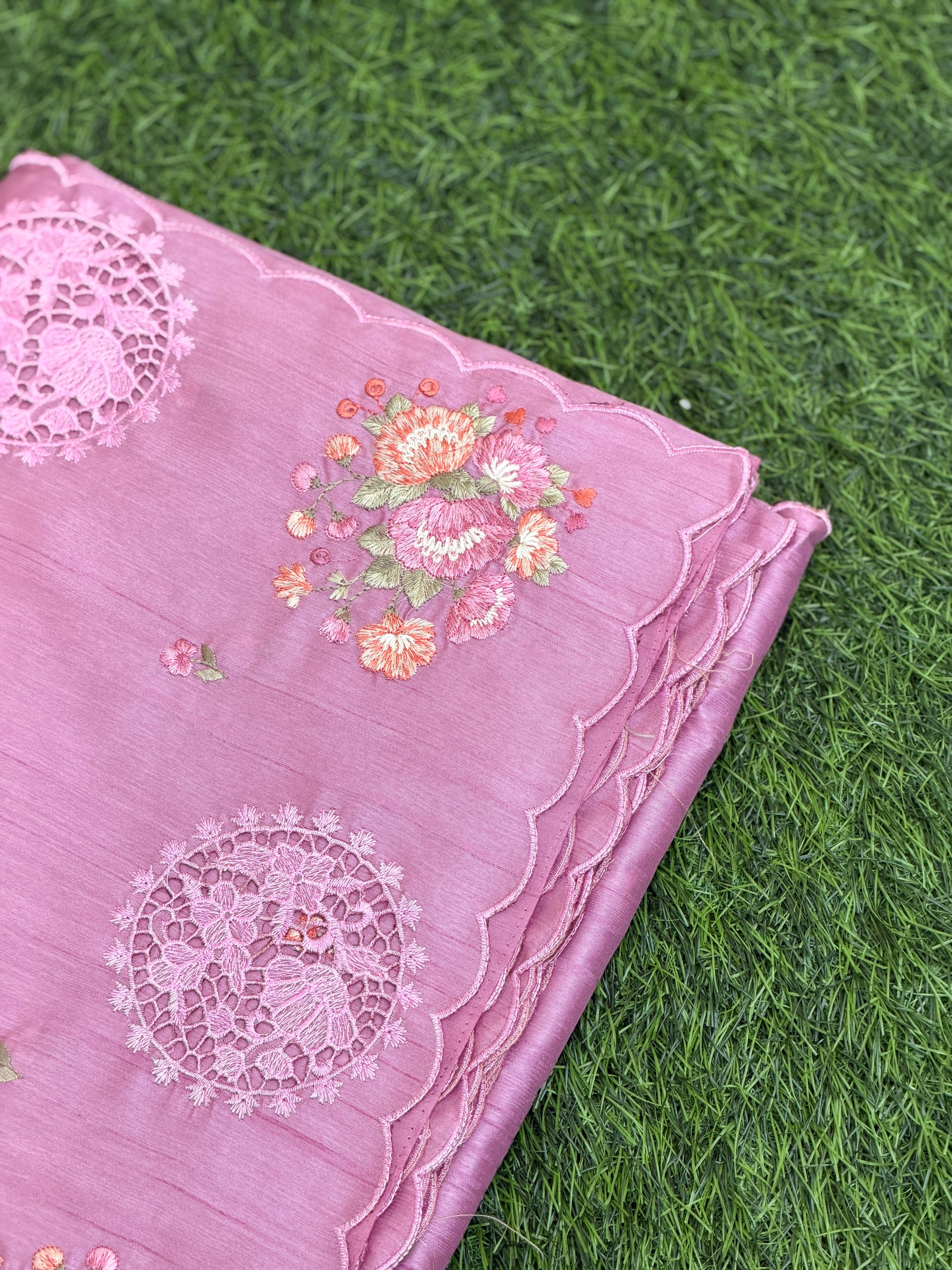 Cut work saree