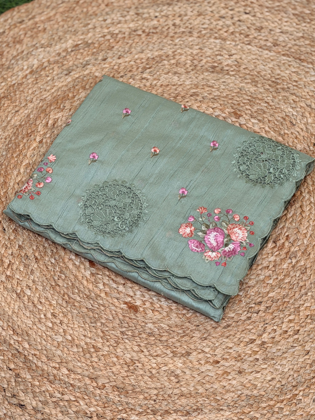 Cut work saree