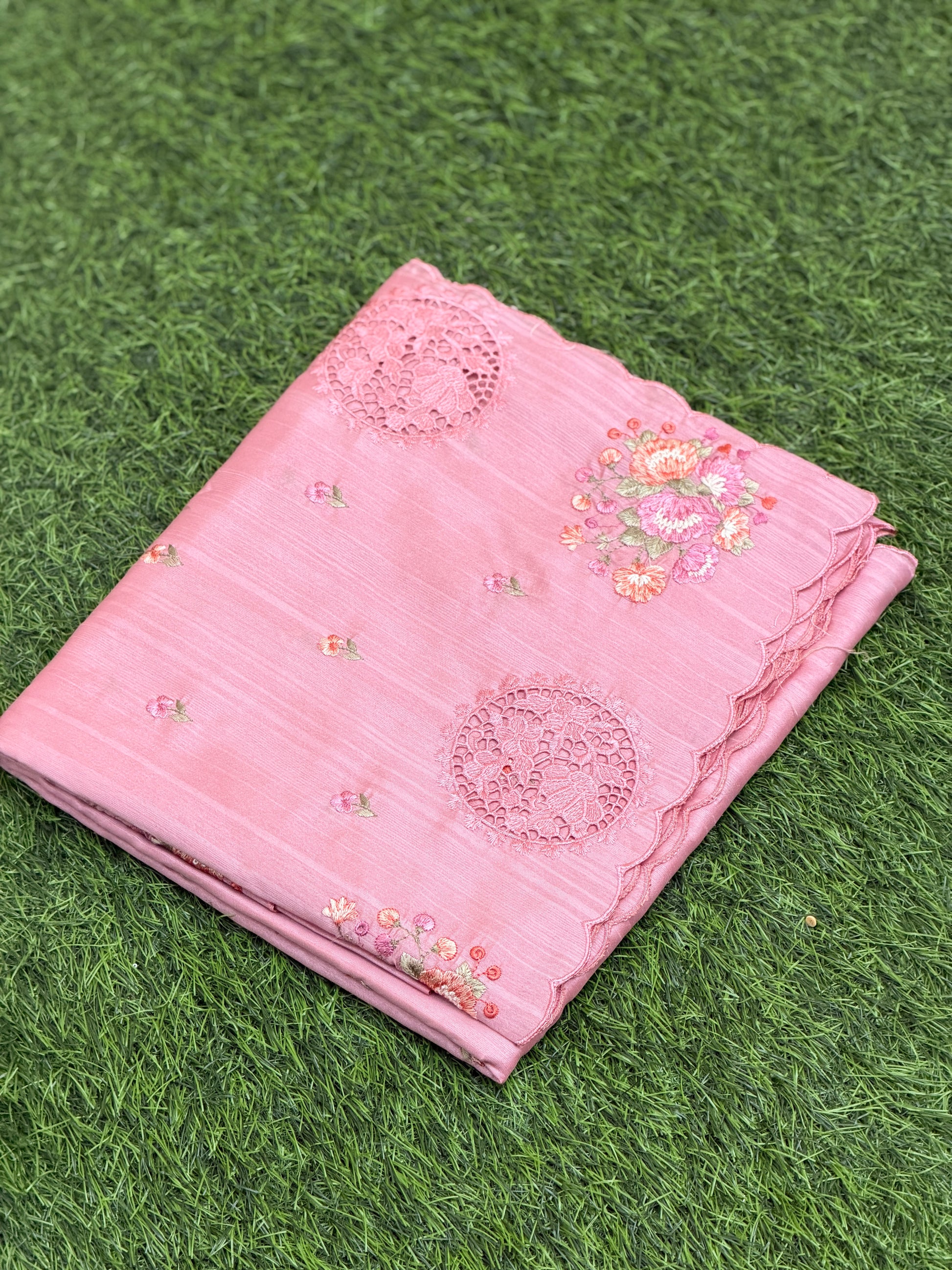 Cut work saree