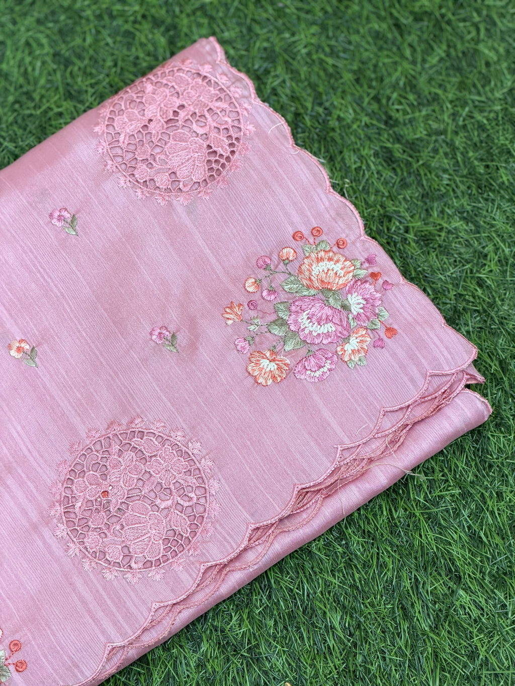 Cut work saree