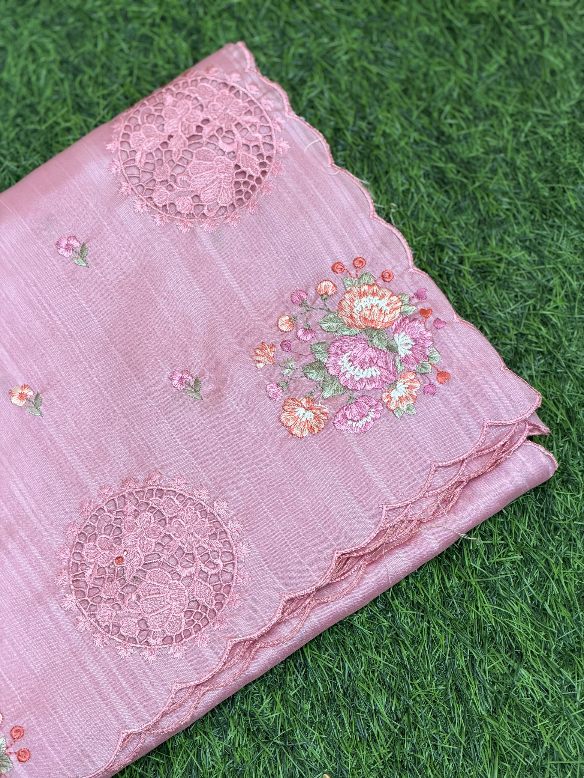 Cut work saree