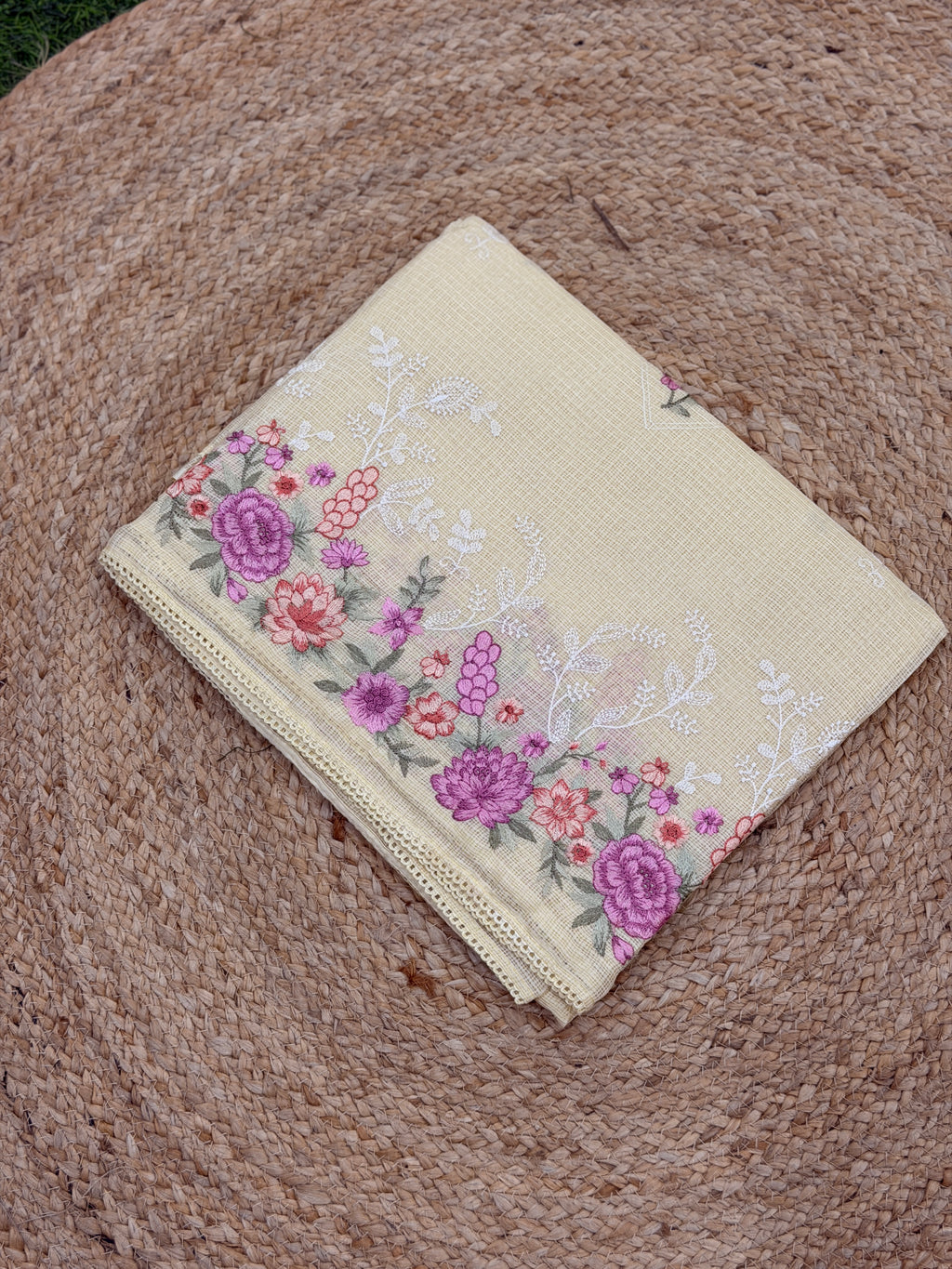 FLORAL NET COTTA  EMBROIDERY