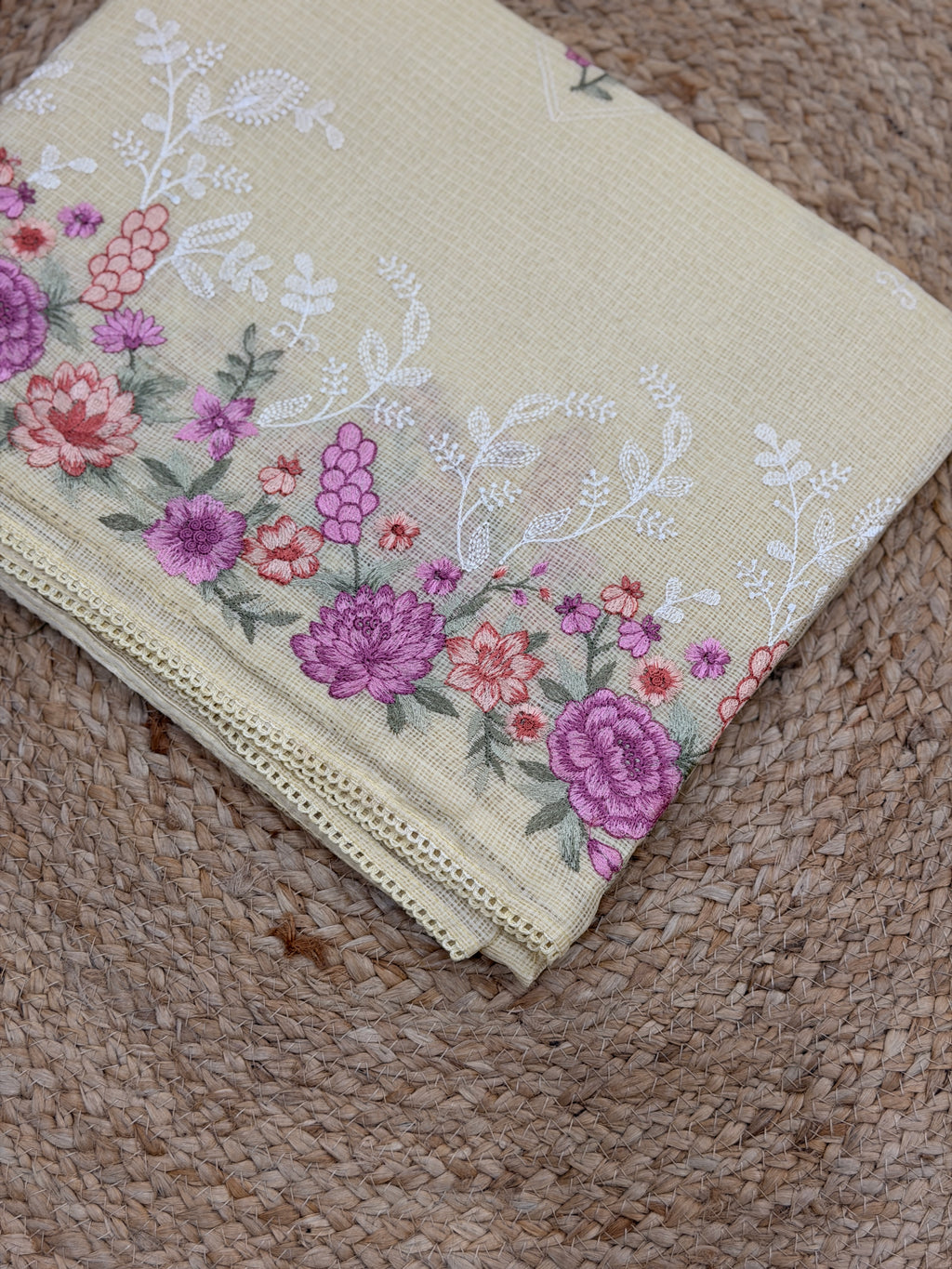 FLORAL NET COTTA  EMBROIDERY