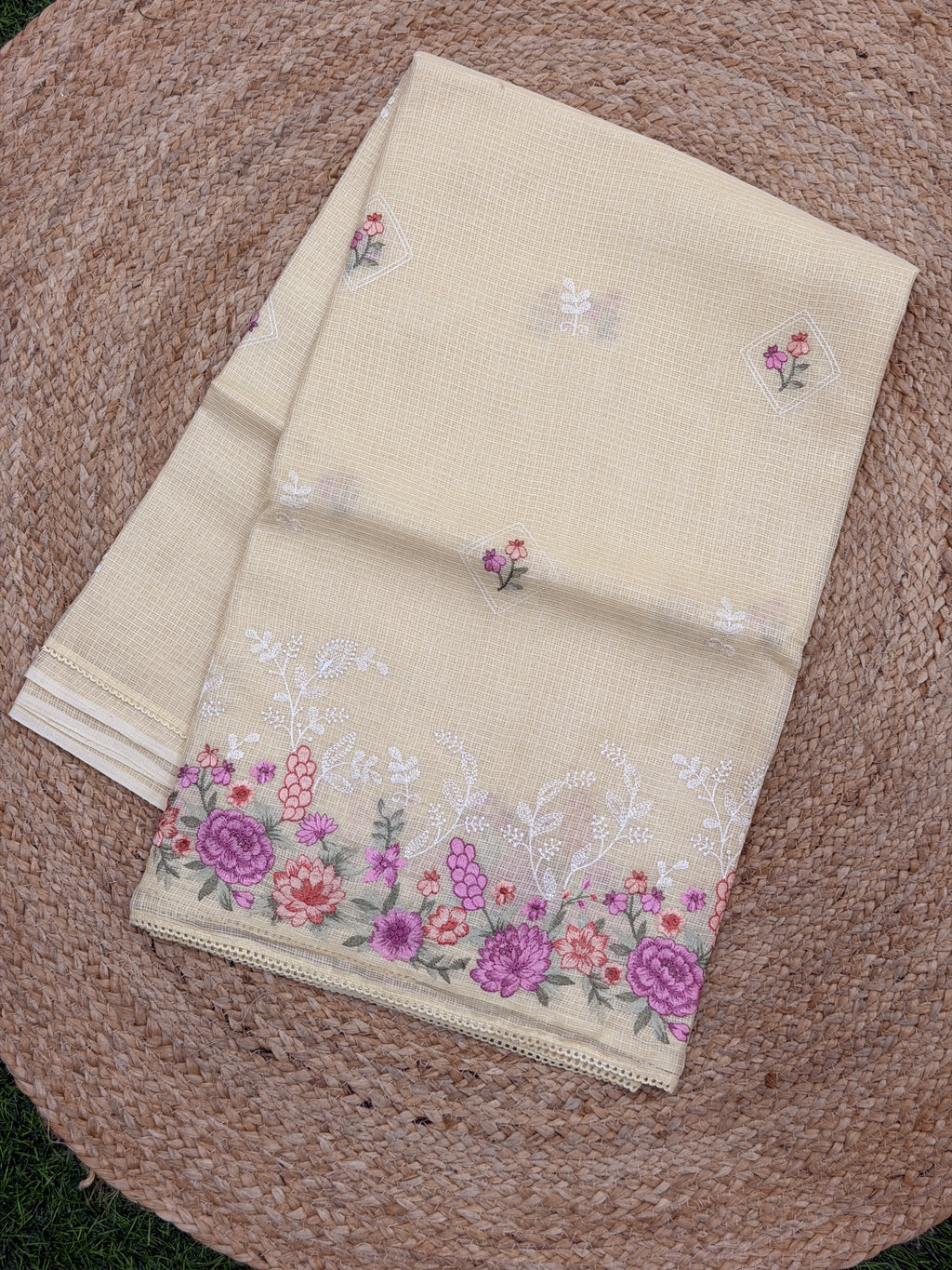 FLORAL NET COTTA  EMBROIDERY