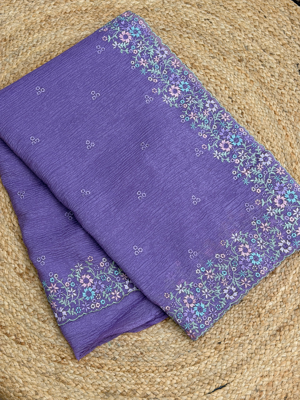PREMIUM CRUSHED ORGANZA SAREE