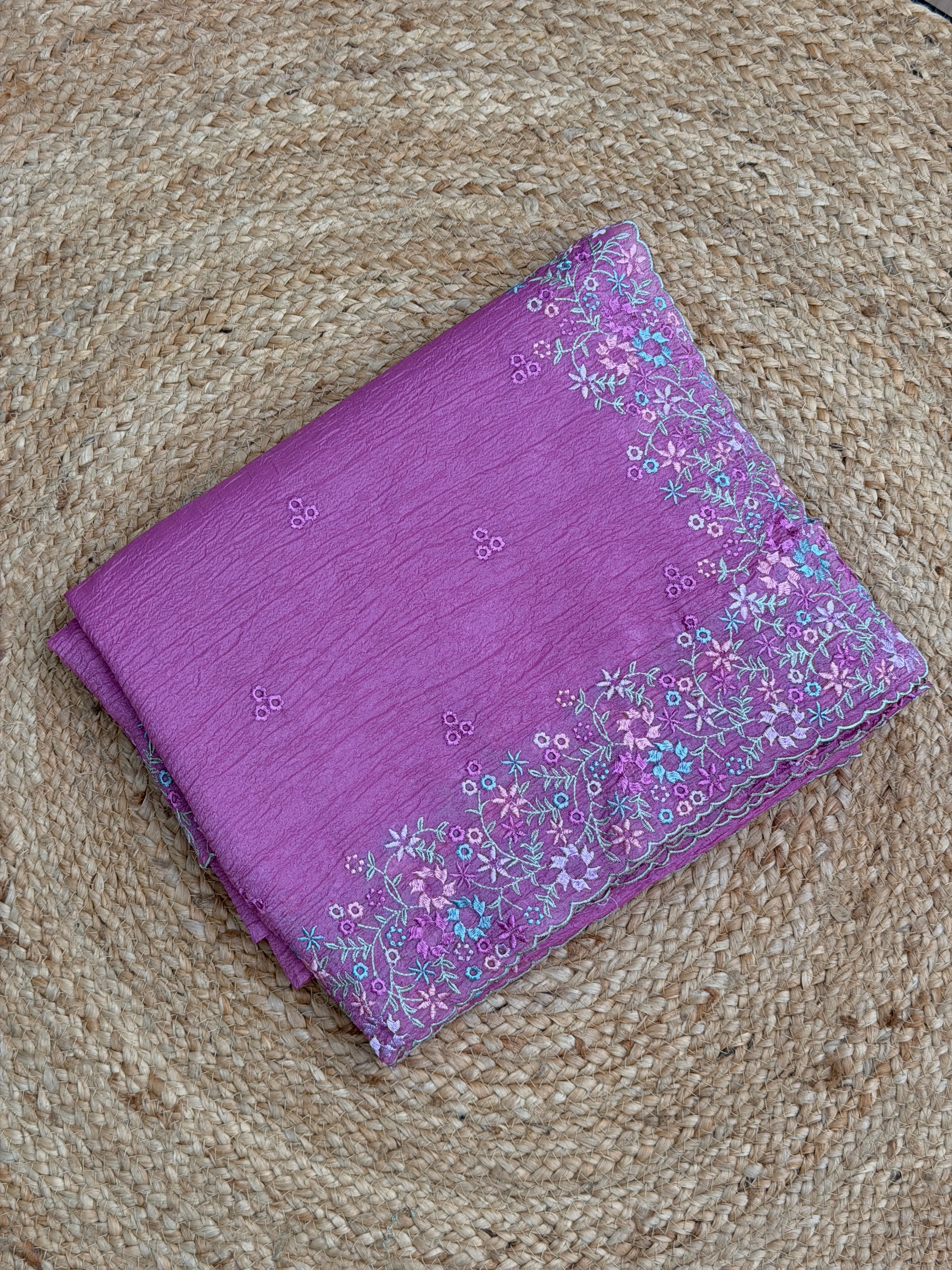 PREMIUM CRUSHED ORGANZA SAREE