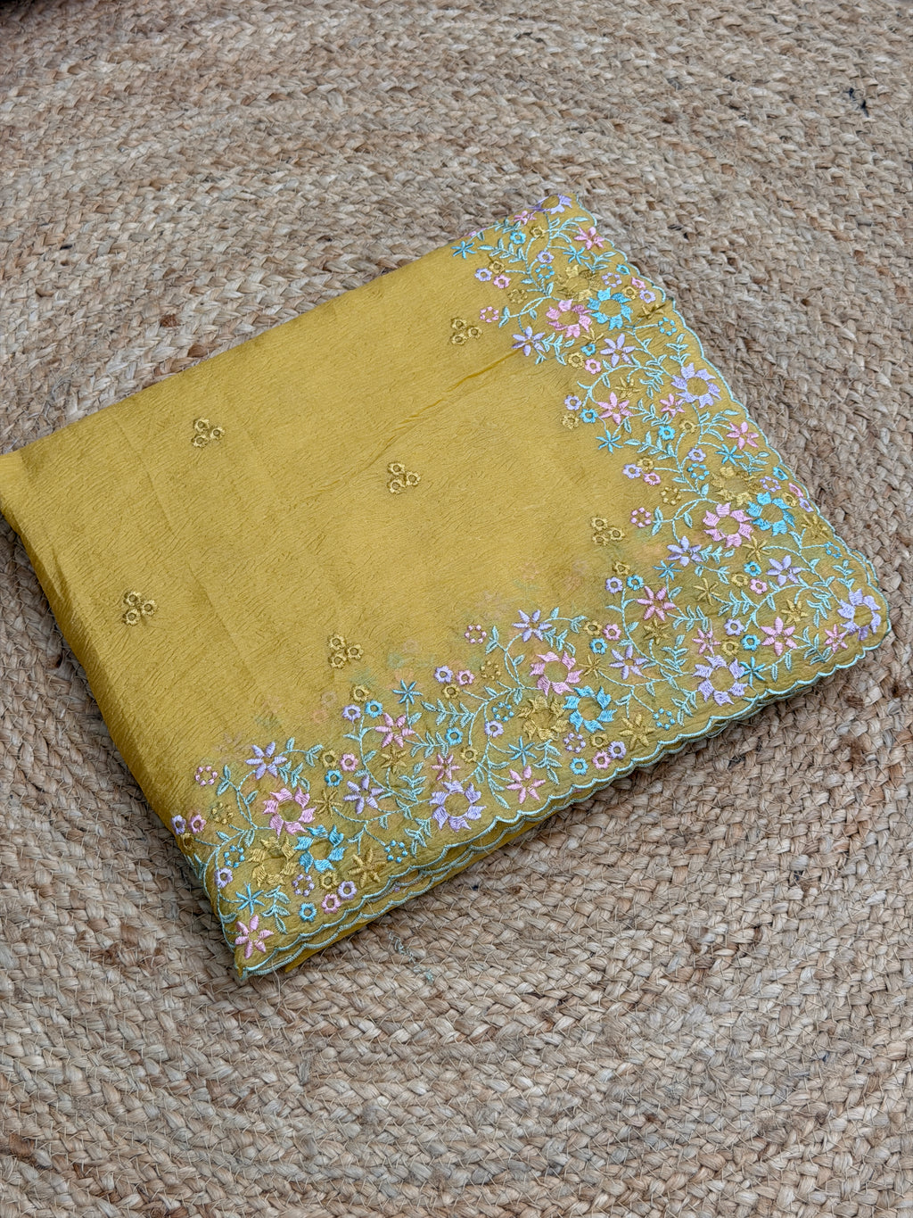 PREMIIUM CRUSHED ORGANZA SAREE
