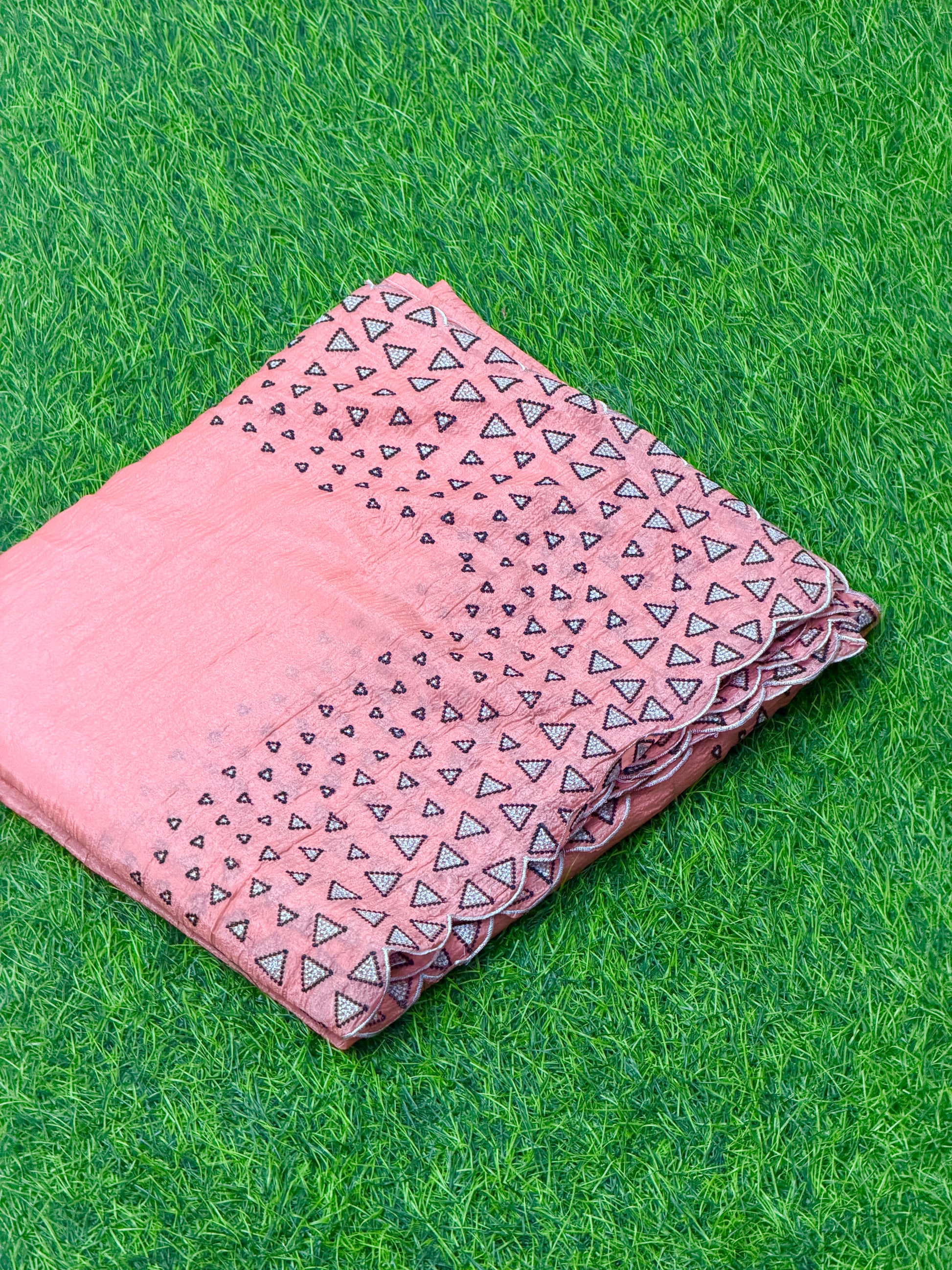 DESIGNER ORGANZA SAREE WITH THREAD WORK BORDER