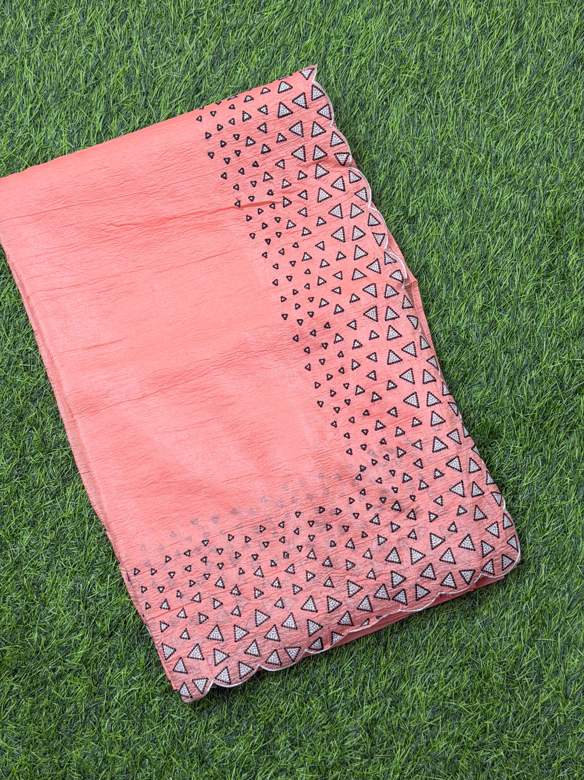 DESIGNER ORGANZA SAREE WITH THREAD WORK BORDER