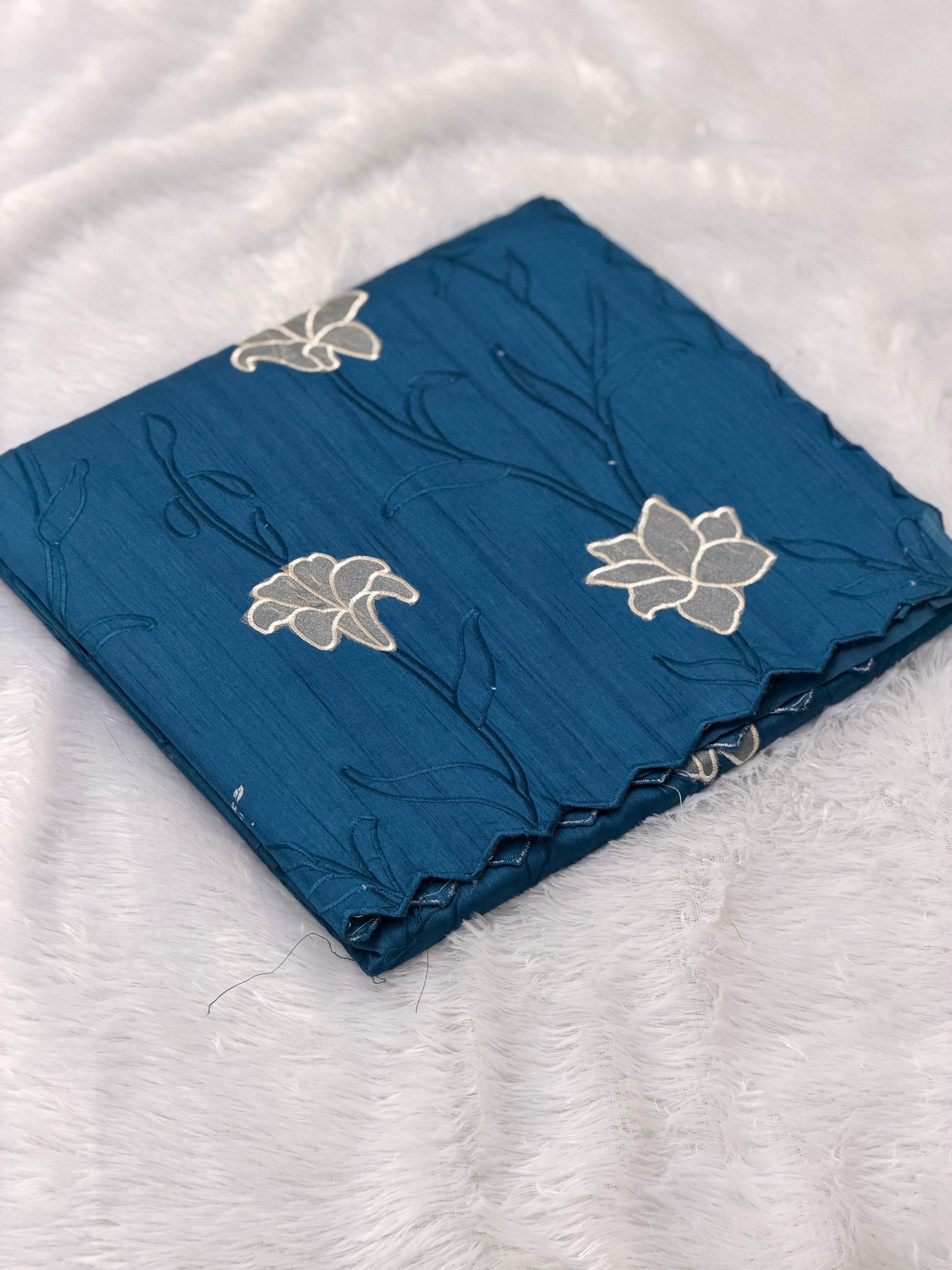 Scallop Border Embroidered Saree
