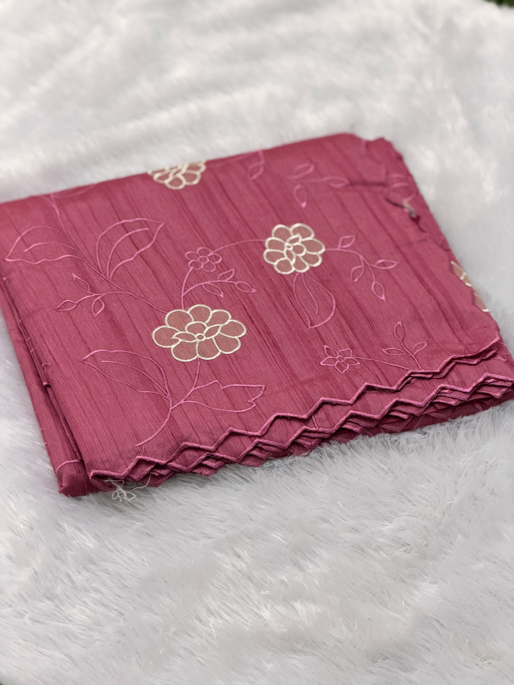 Scallop Border Embroidered Saree