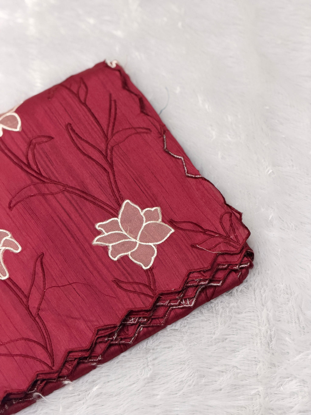 Scallop Border Embroidered Saree