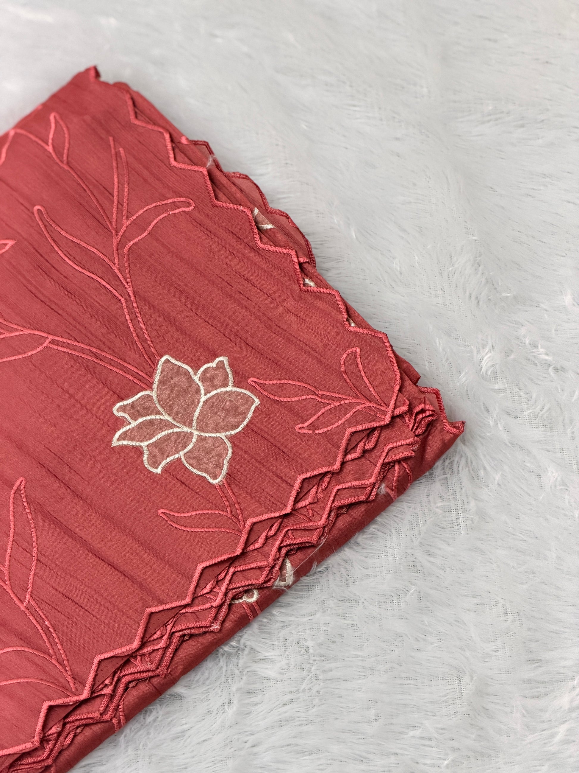 Scallop Border Embroidered Saree