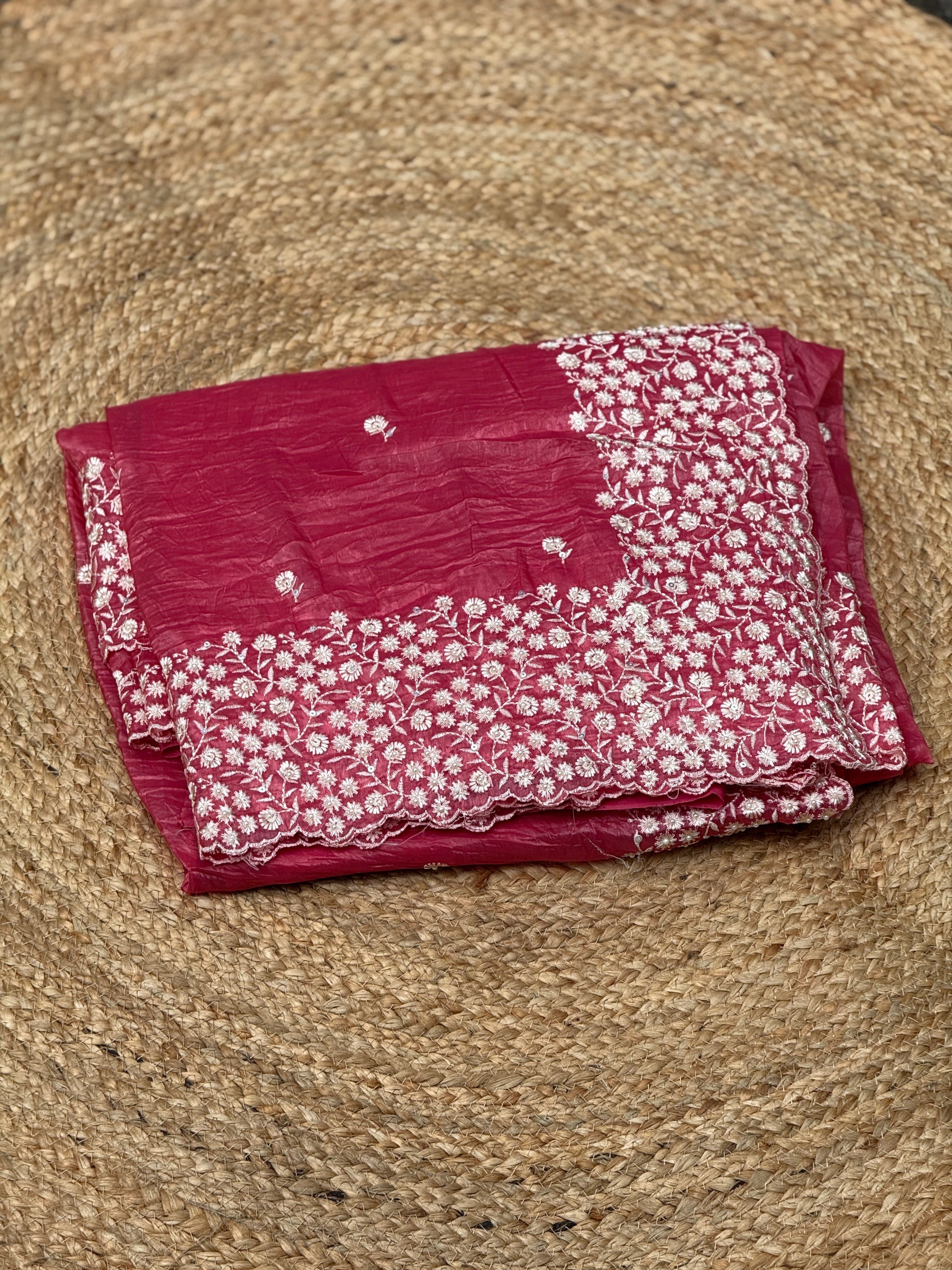 Crushed Organza with Thread Embroidery