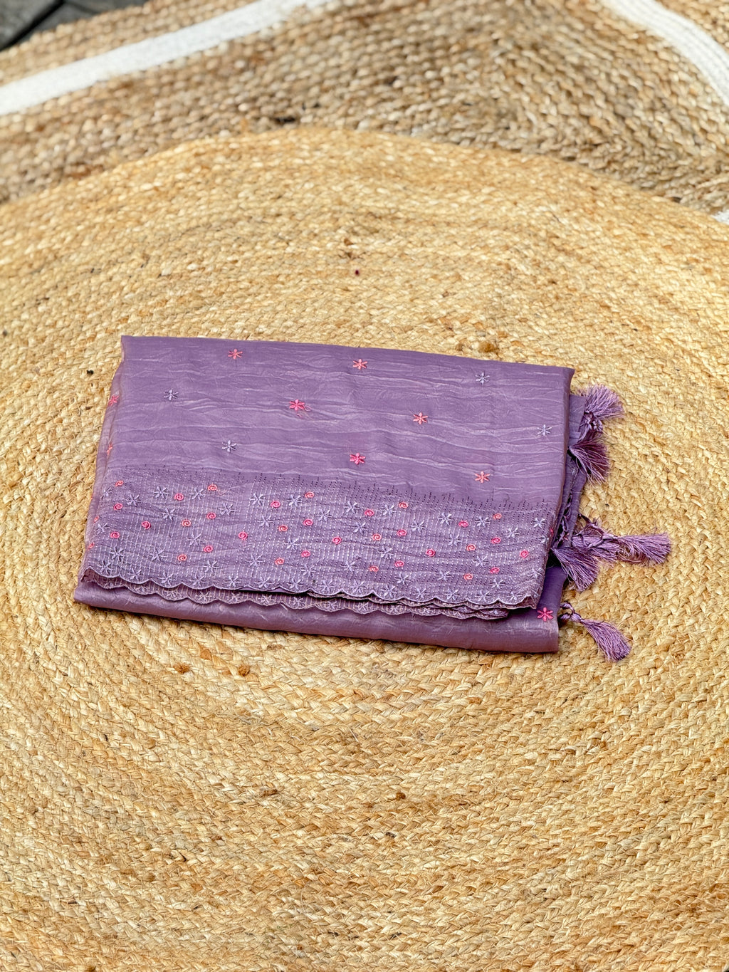 Organza with Thread Embroidery