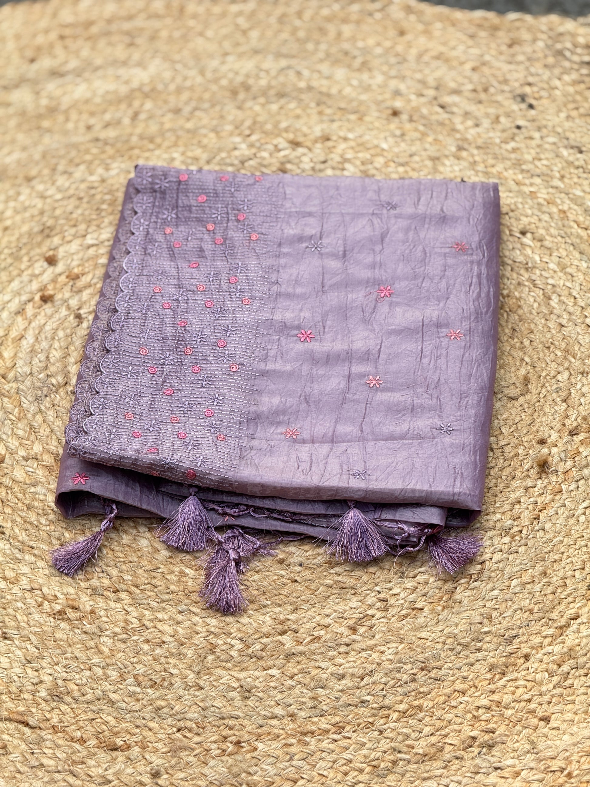 Organza with Thread Embroidery