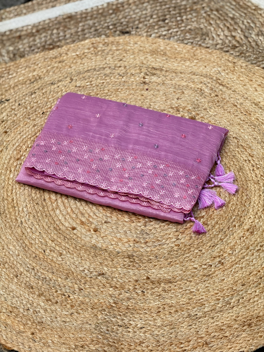 Organza with Thread Embroidery