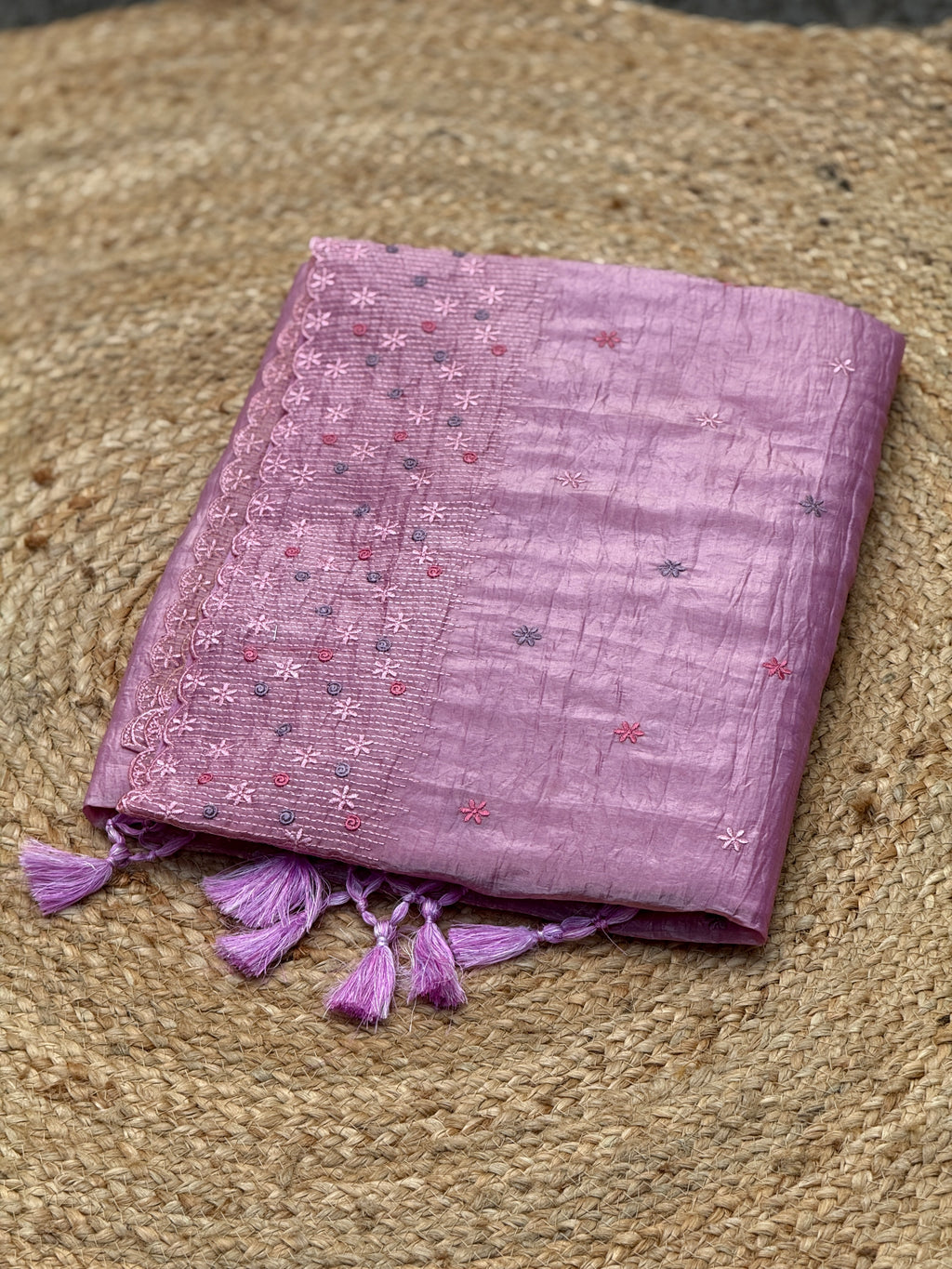 Organza with Thread Embroidery