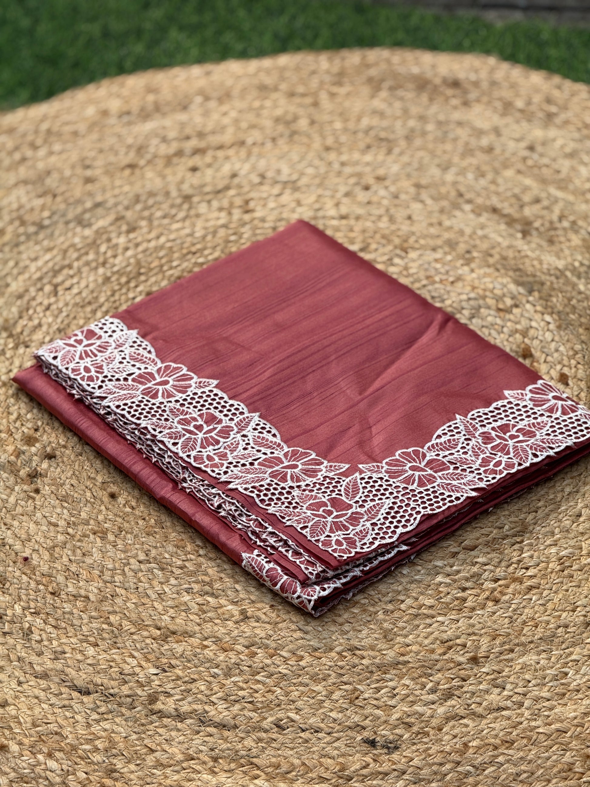 White Embroidery Cut Work