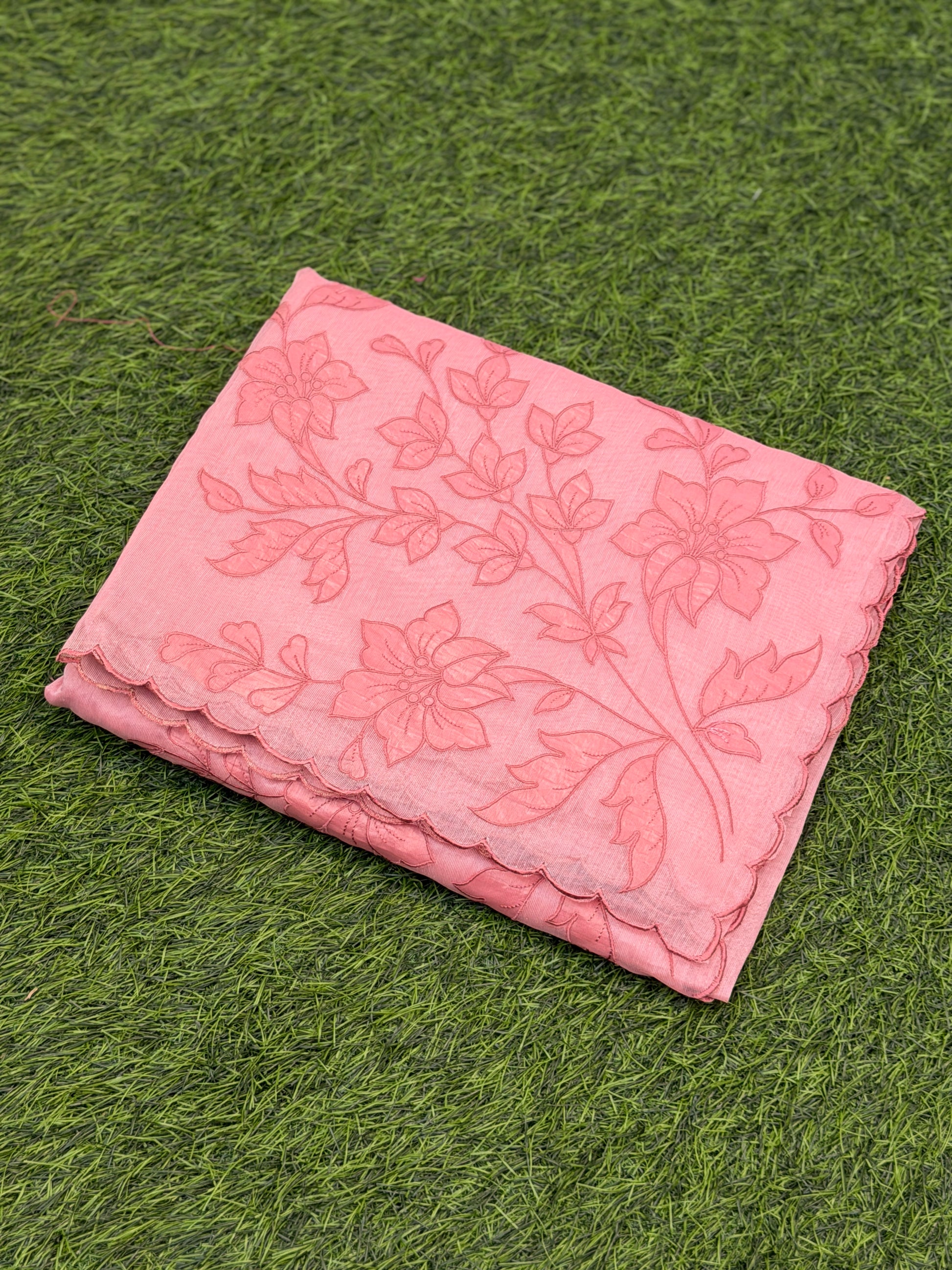 Elegant self foral embroidery