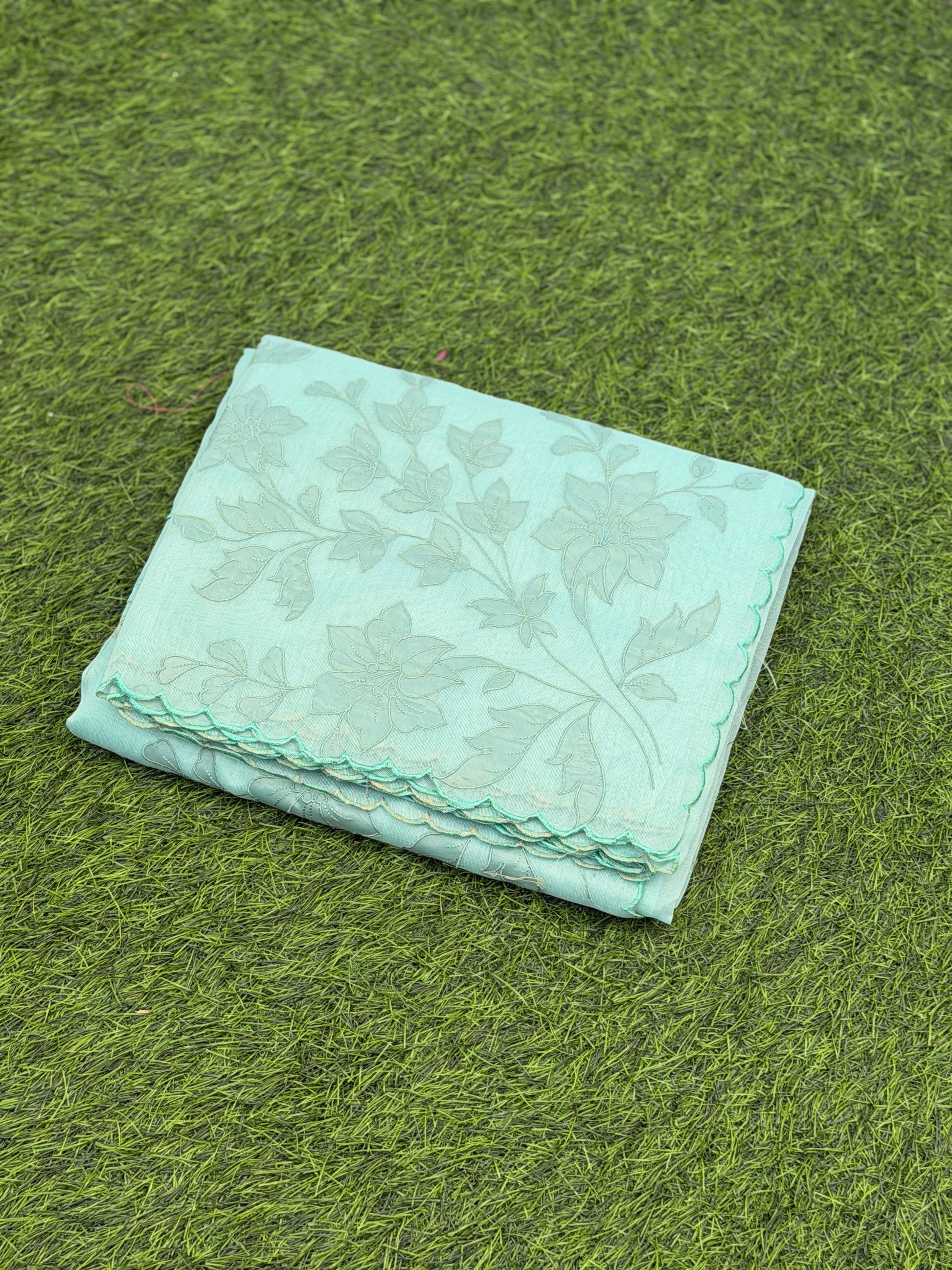 Elegant self foral embroidery