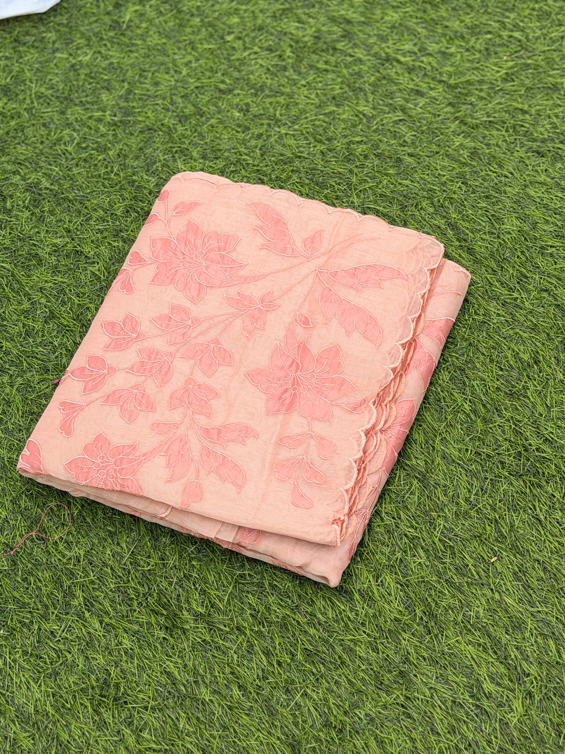 Elegant self foral embroidery