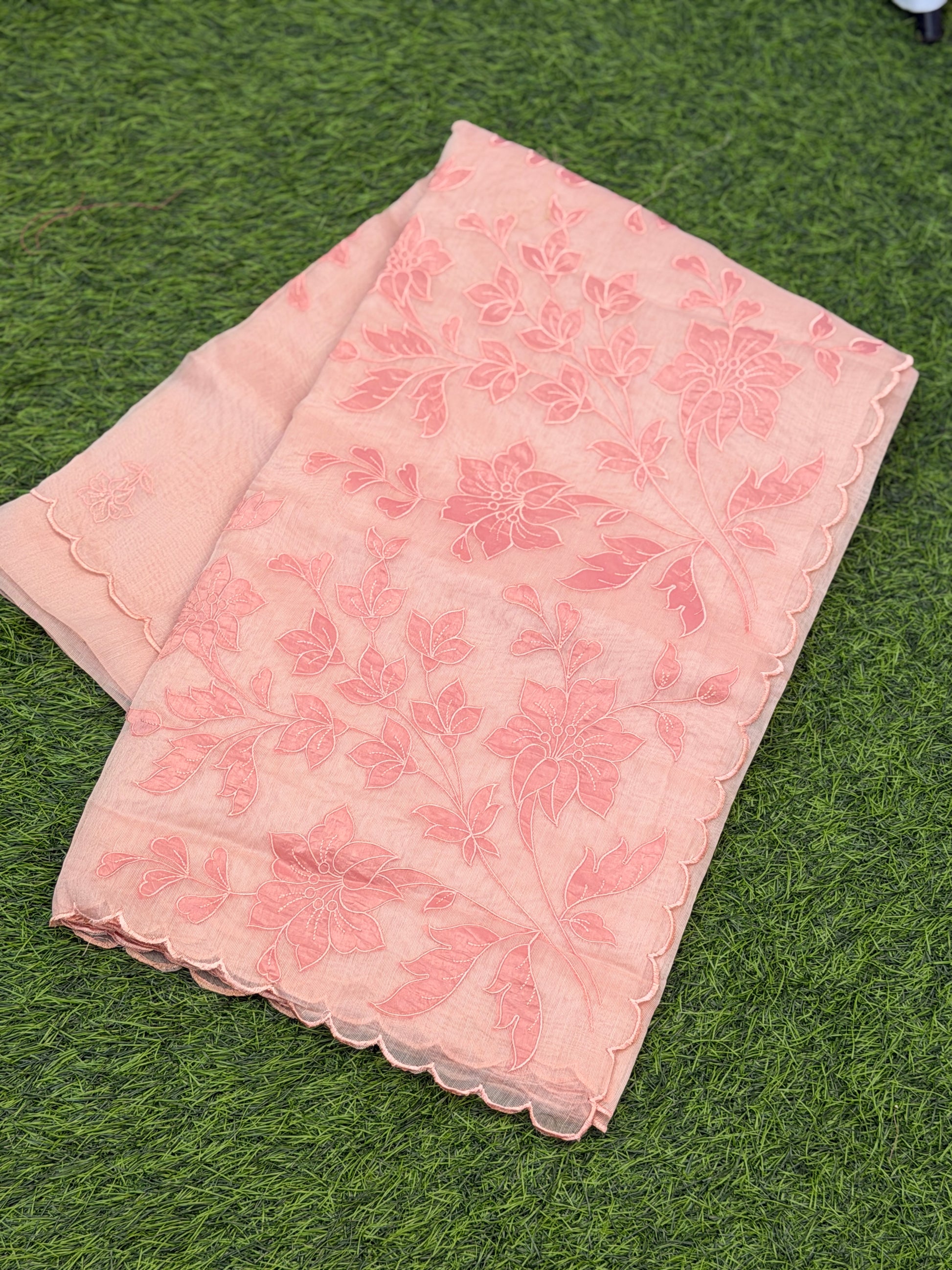 Elegant self foral embroidery