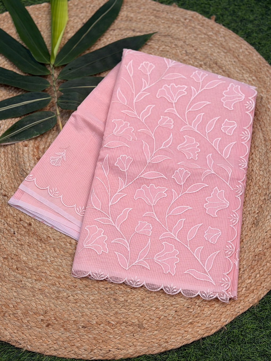 Self Floral Thread Embroidery