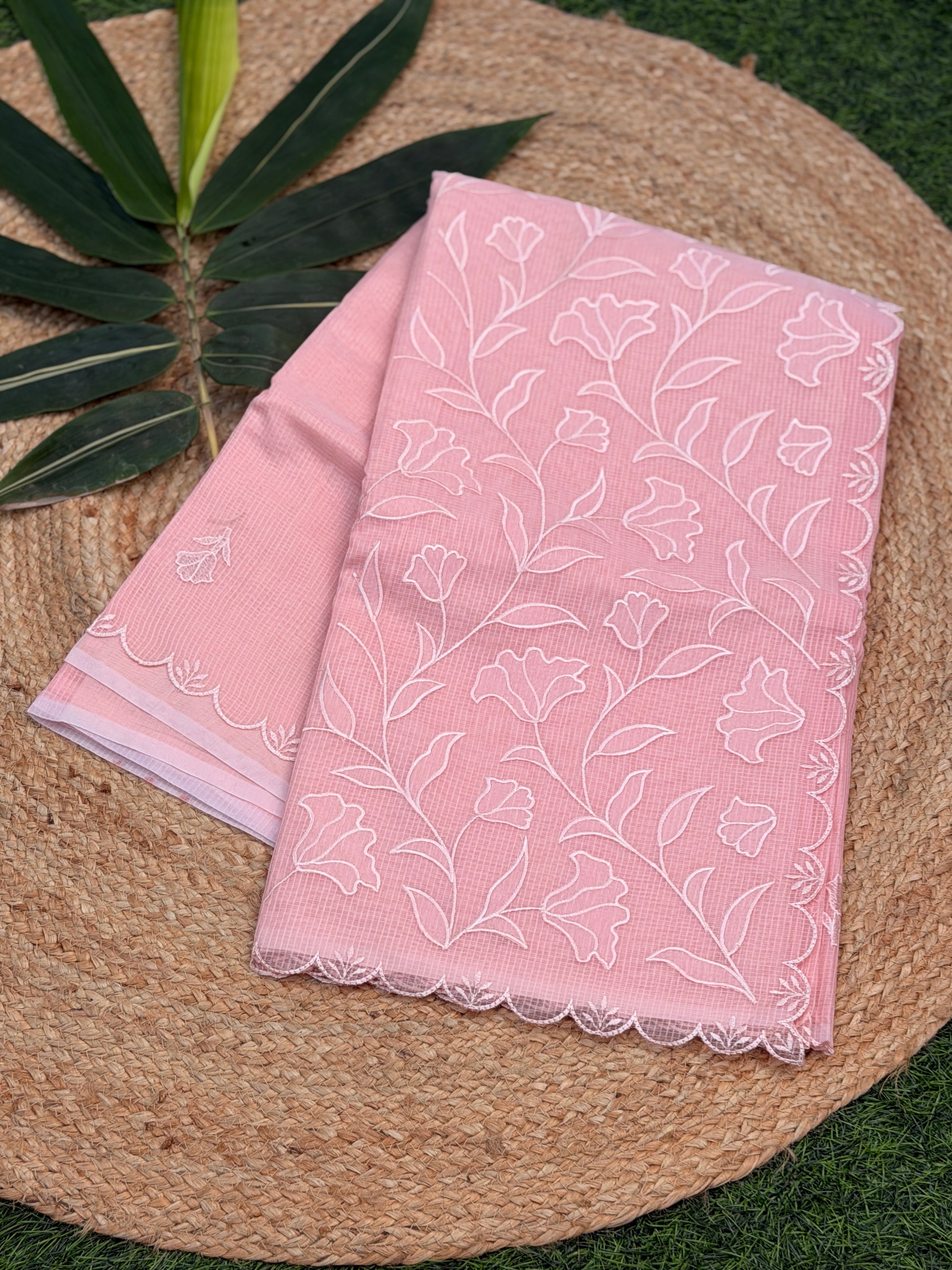 Self Floral Thread Embroidery