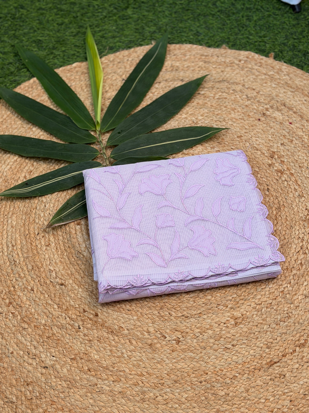 Self Floral Thread Embroidery
