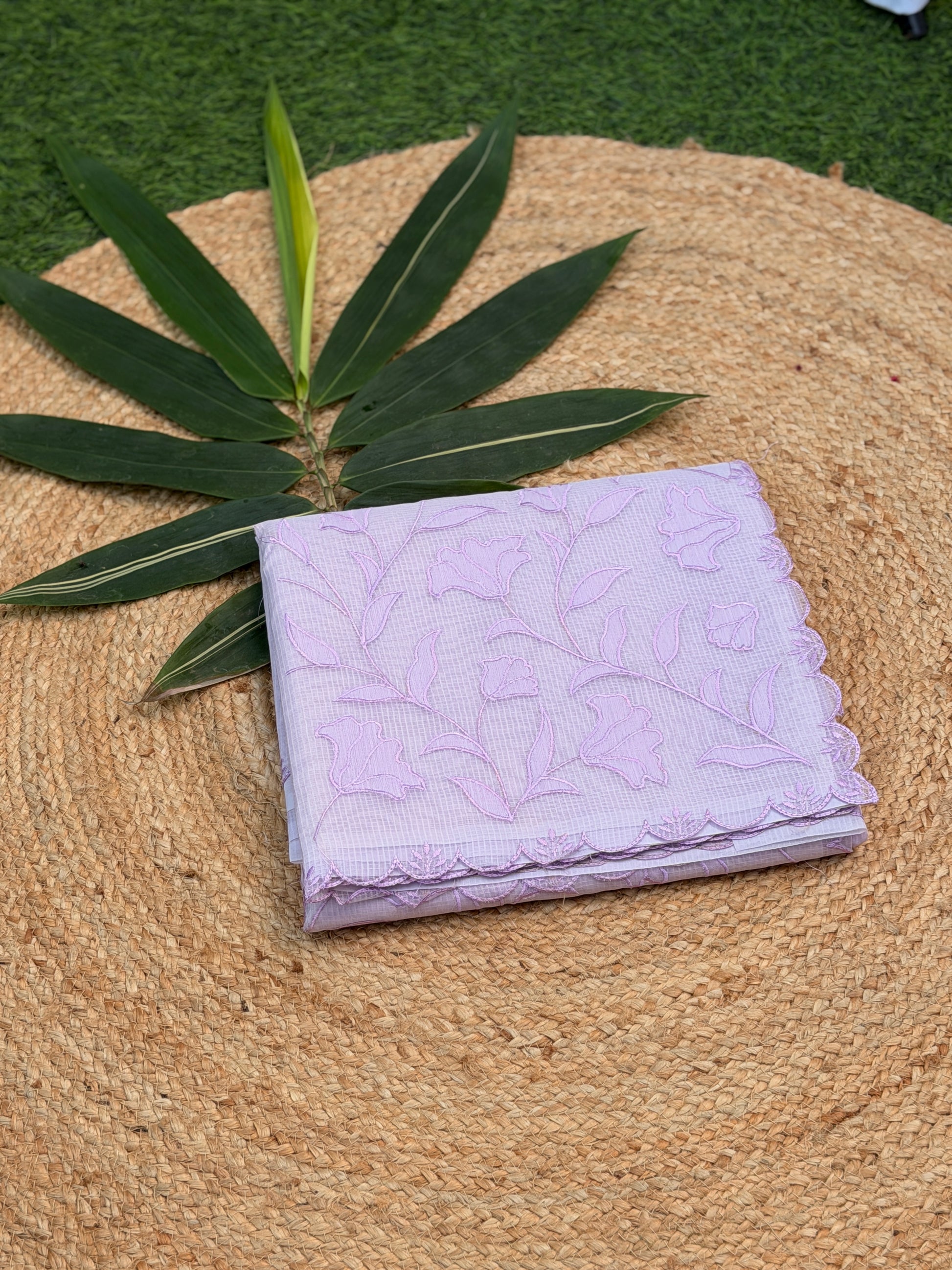 Self Floral Thread Embroidery