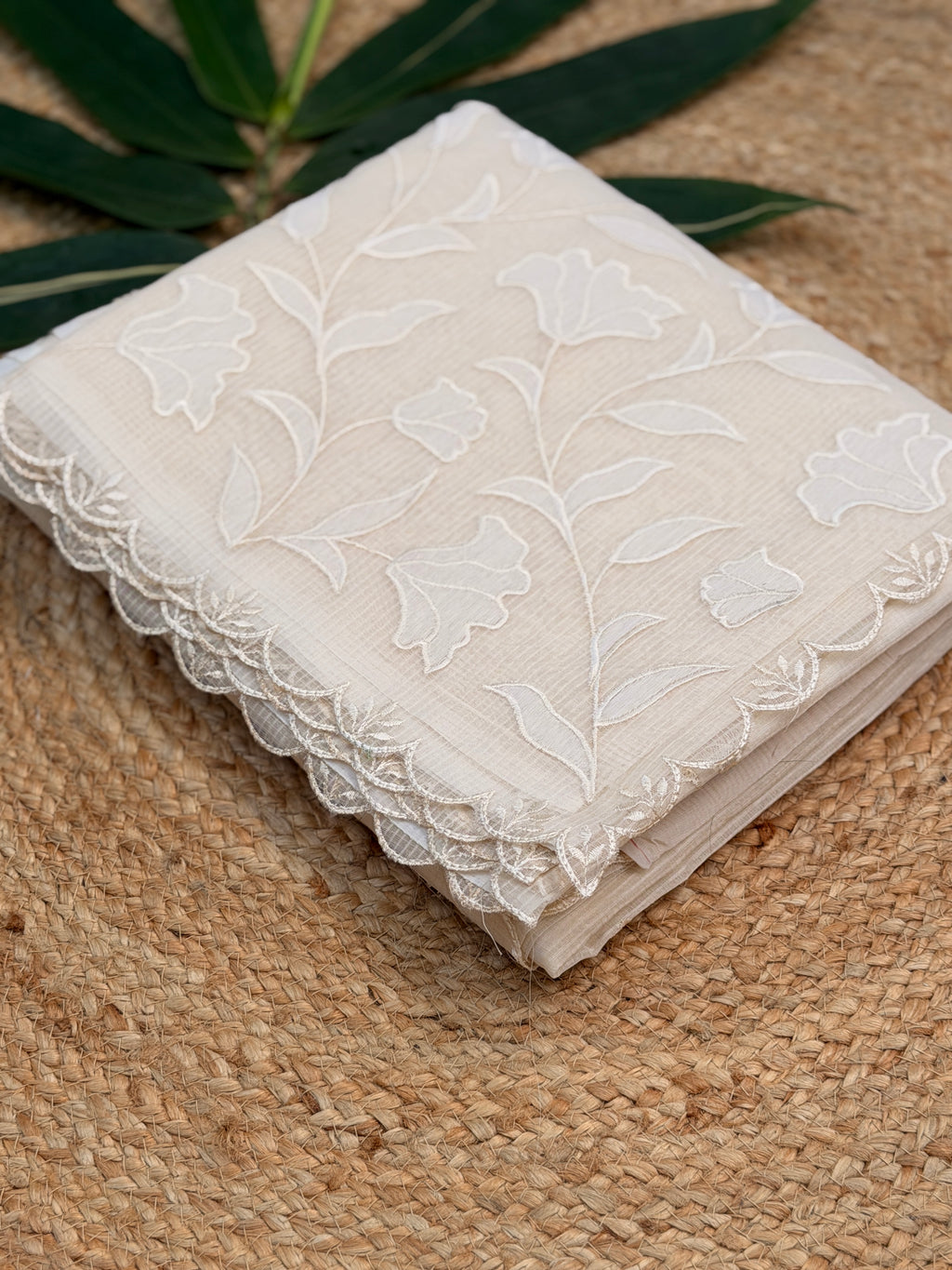 Self Floral Thread Embroidery