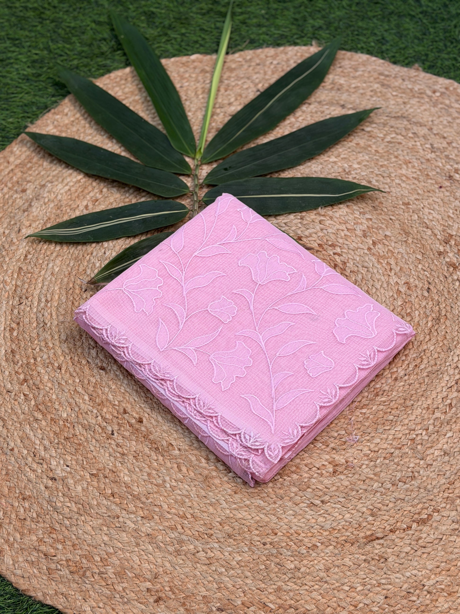 Self Floral Thread Embroidery