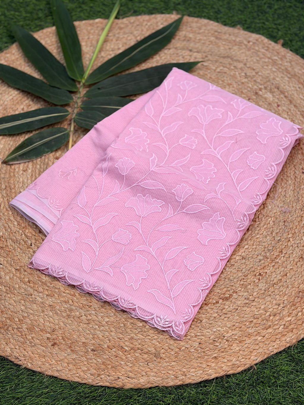 Self Floral Thread Embroidery