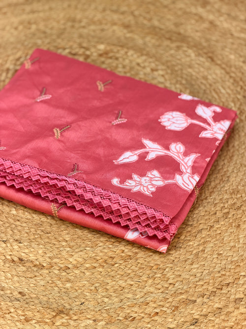 Art Silk with Applique work