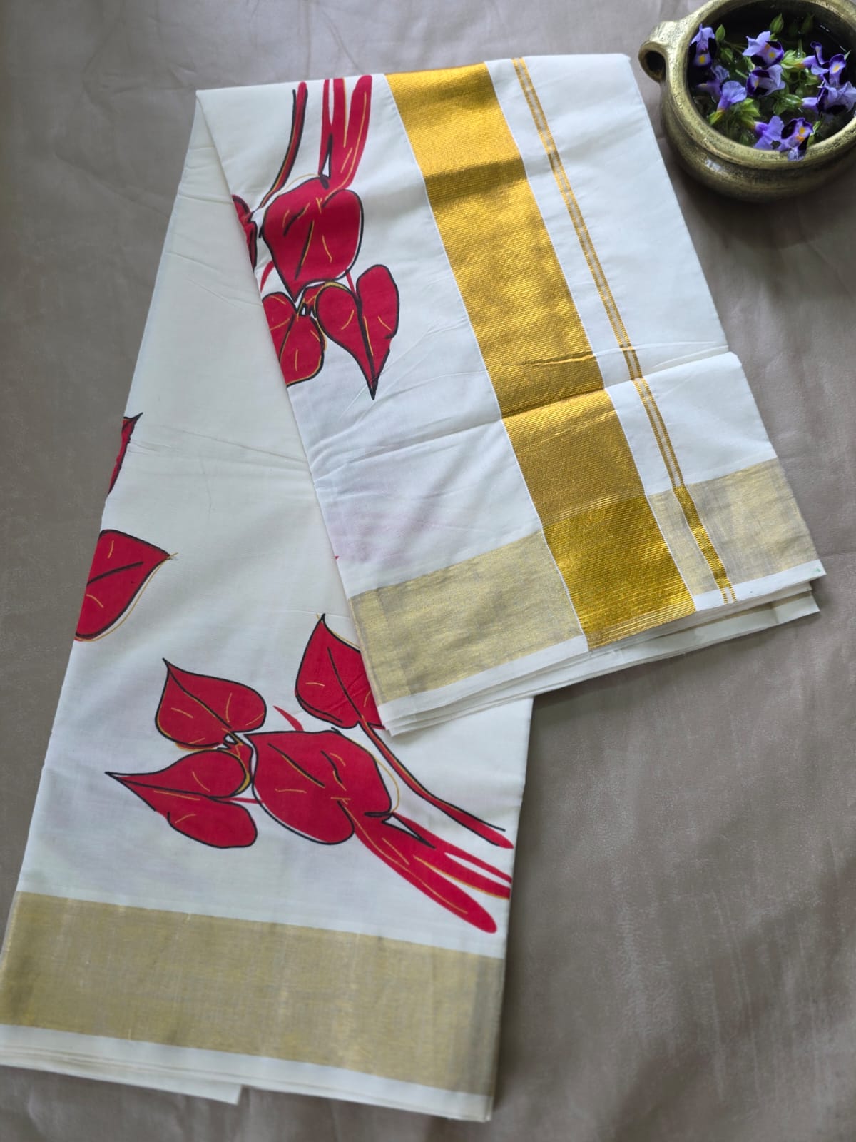 Kerala Saree-hand painted