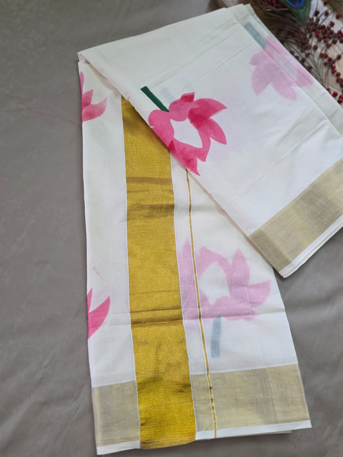 Kerala Saree-hand painted